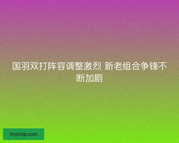 国羽双打阵容调整激烈 新老组合争锋不断加剧
